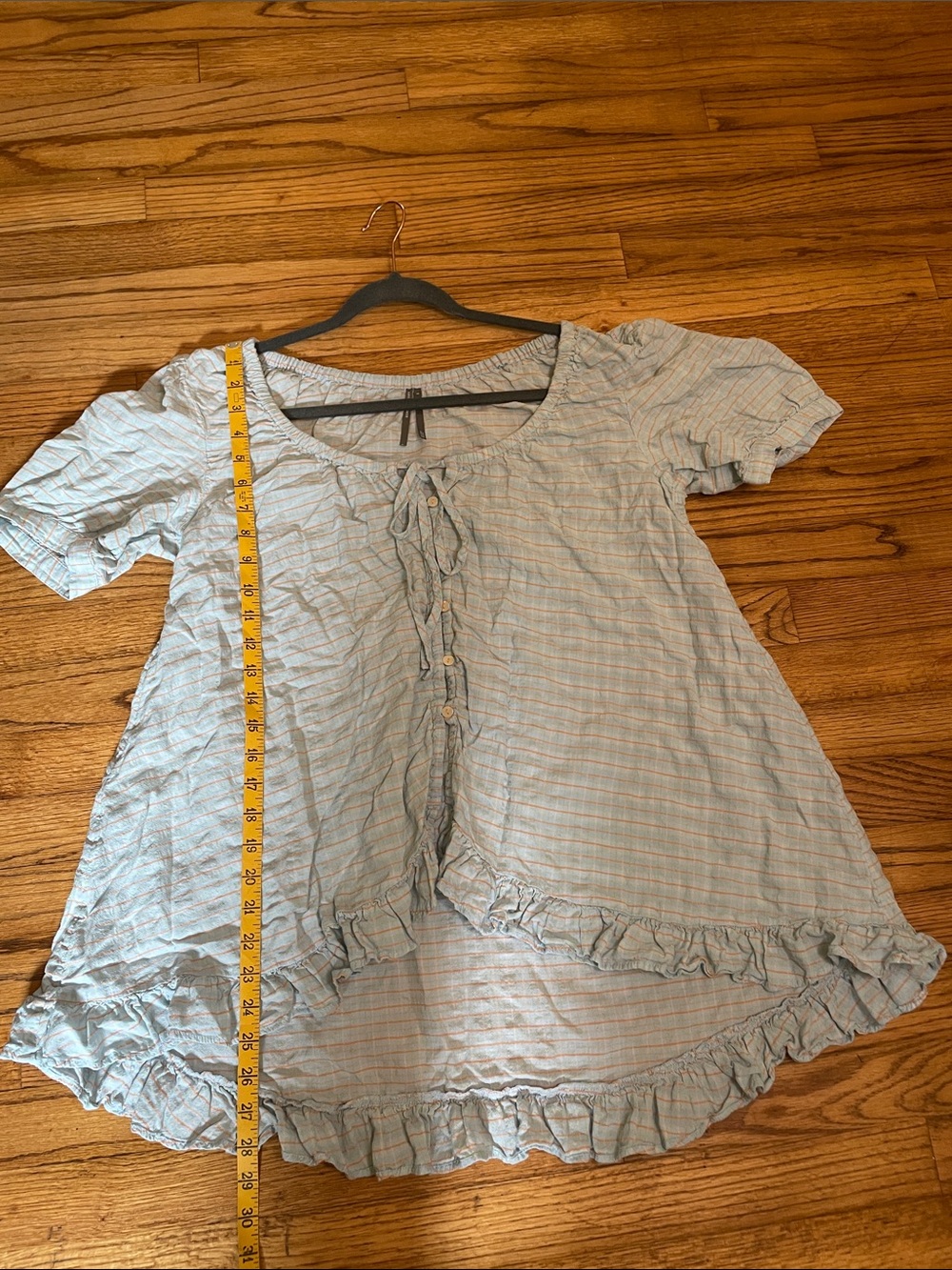 Anthropologie Light Blue Ruffle Capri Pajama Set - Picture 11 of 15